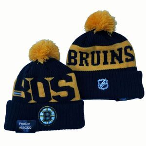 NWT Boston Bruins Sports‎ Pom Knit Beanie Fleece Lining OSFA Unisex